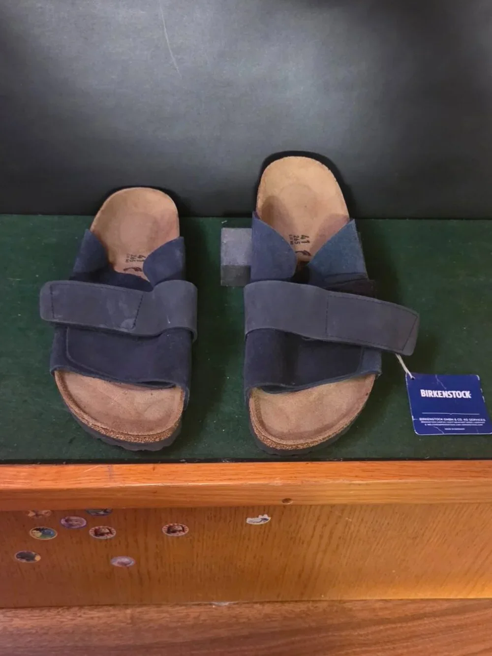 Birkenstock Kyoto Navy Suede Sandals Size 41 NWT